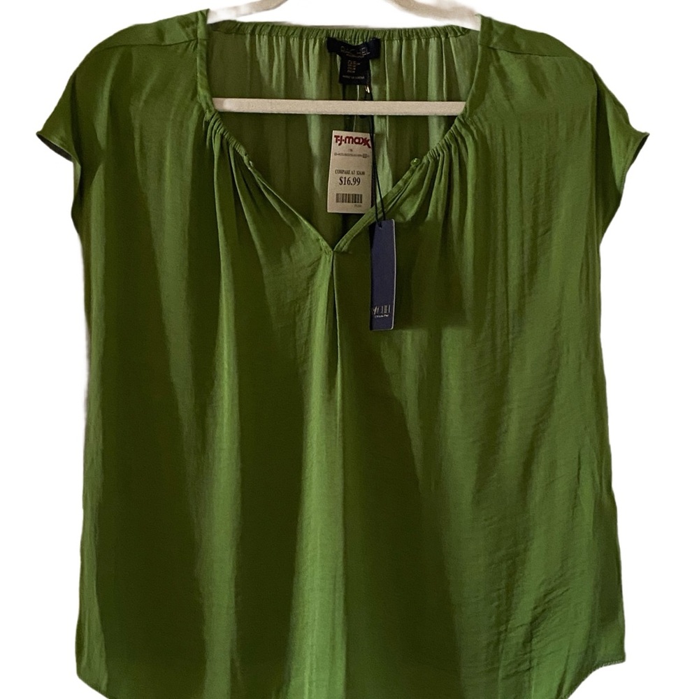 RACHEL Rachel Roy Green Cap Sleeve Relaxed Blouse